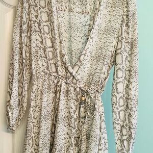 Bathing Suit Cover-up by Blue Island.  Snake skin pattern material.